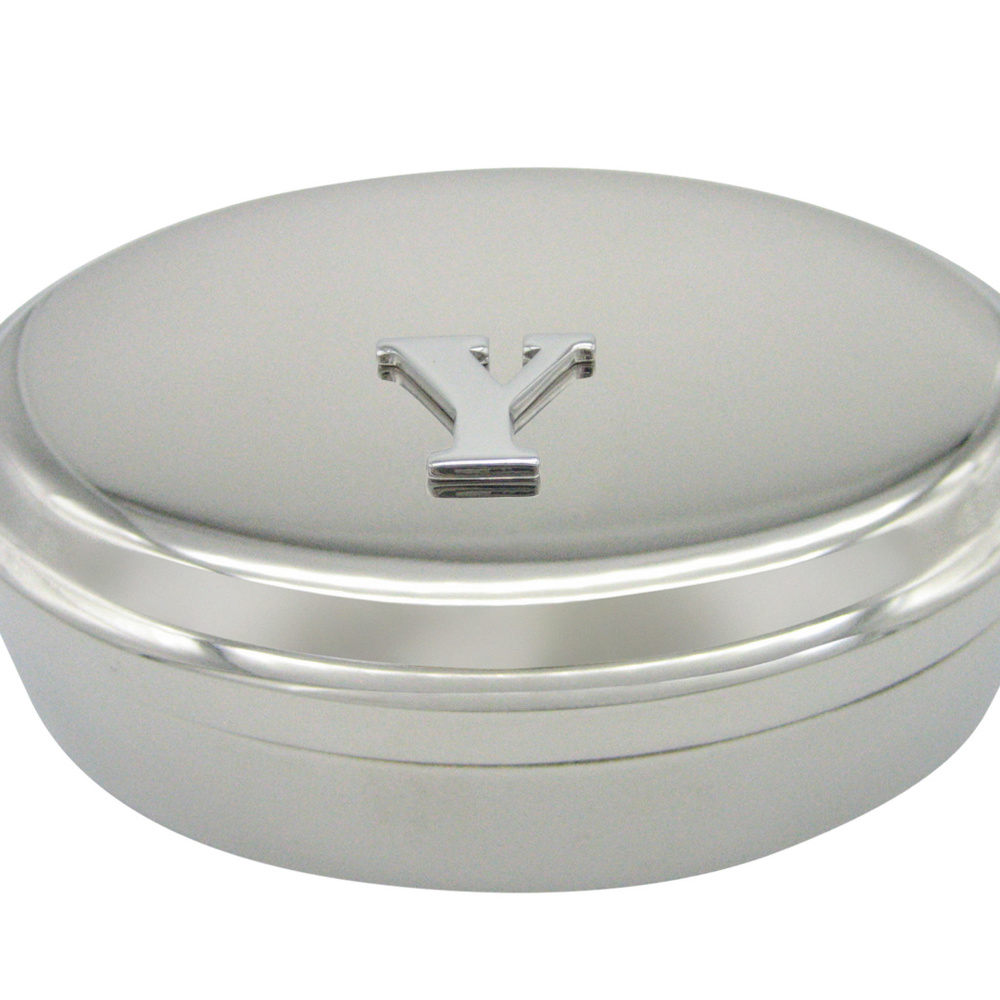 Letter Y Monogram Oval Trinket Jewelry Box